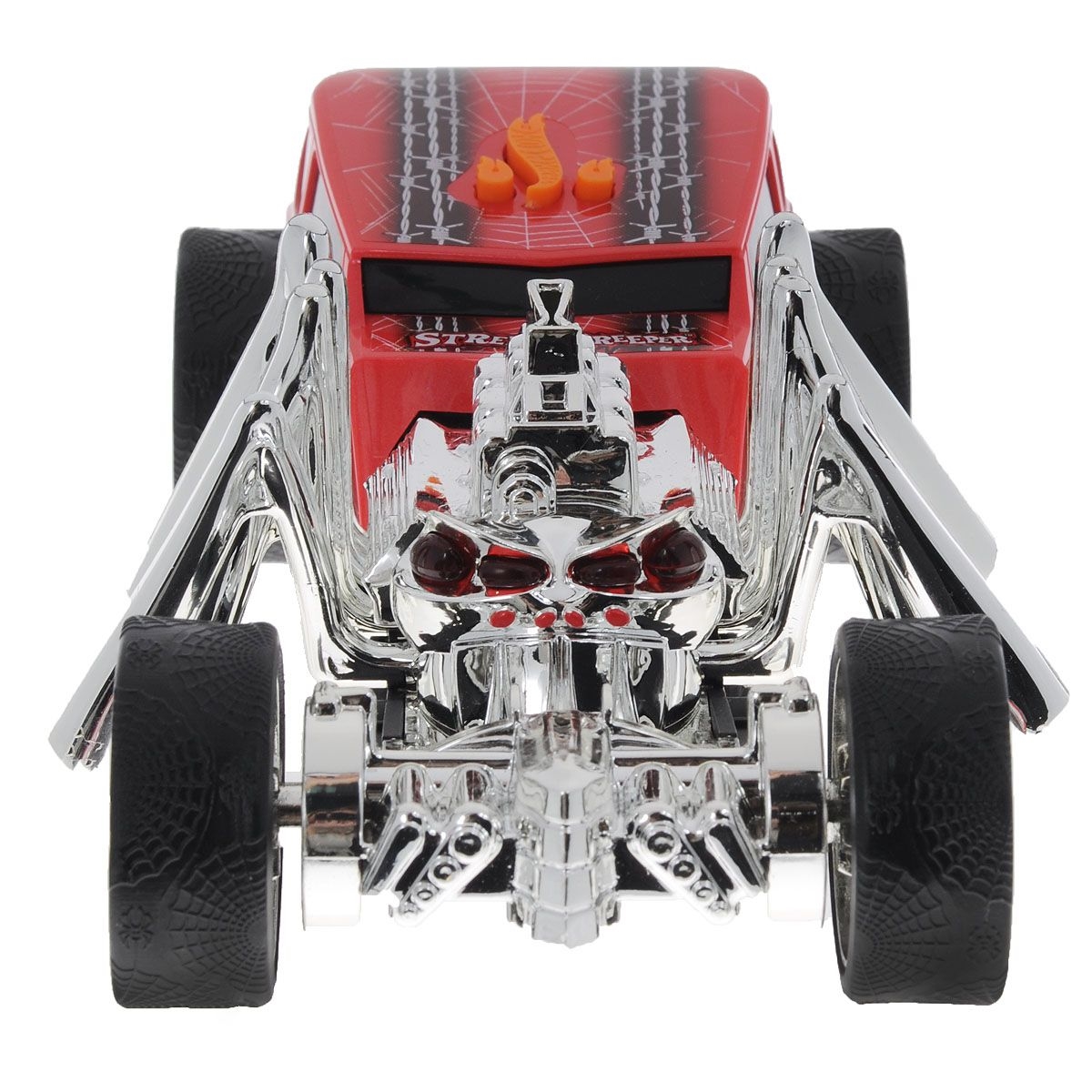 Электромеханическая машинка Hot Wheels со светом и звуком – Паук, красная 23 см  